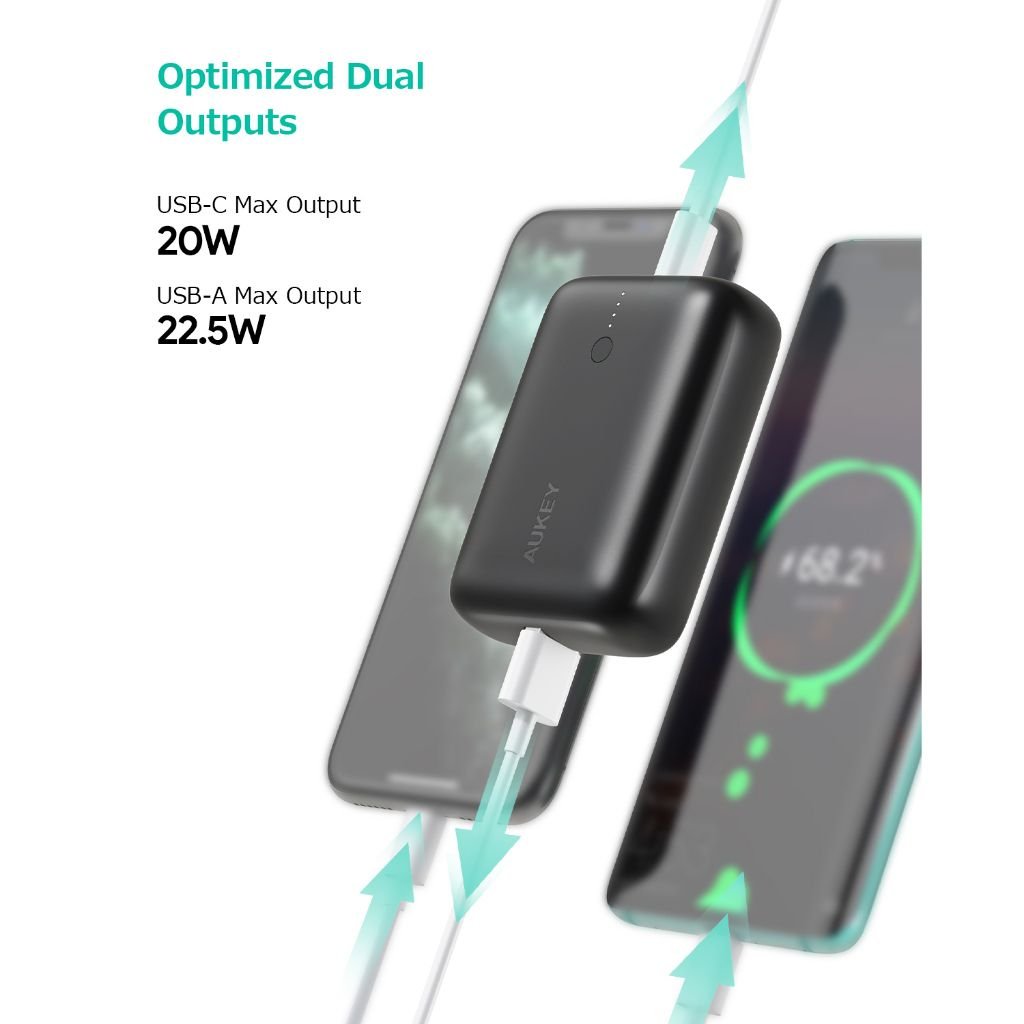 AUKEY PB-N83S 10,000mAh Mini Fast Charging Power Bank, PD20W SCP22.5W Fast Charging